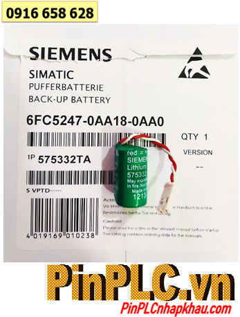 Siemens 6FC5247-0AA18-0AA0; Pin PLC Siemens 6FC5247-0AA18-0AA0 lithium 3v 1/2AA 850mAh